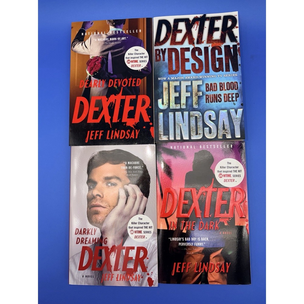 Jeff Lindsay Dexter Books 1-4 Lot Paperback Darkly Dreaming Dearly Devoted +2